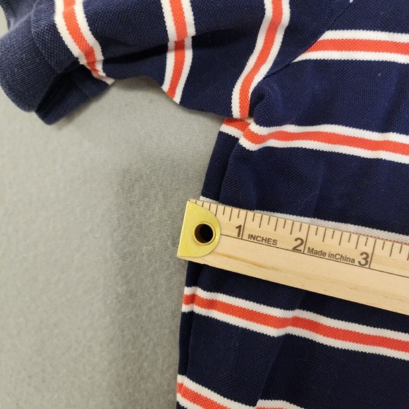 Ralph Lauren Plolo Shirt Mens XL Blue with Pink Stripe Short Sleeve Vintage - Picture 10 of 16